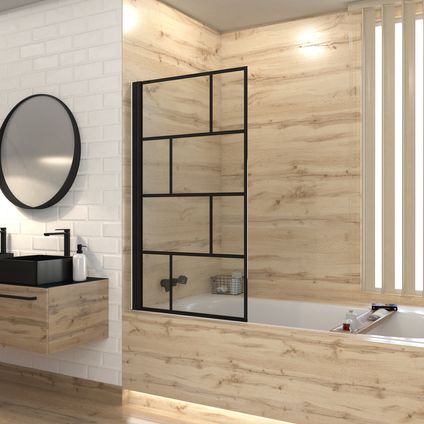 Aurlane Opvouwbare Badwand met Zeefdruk 80x140 cm