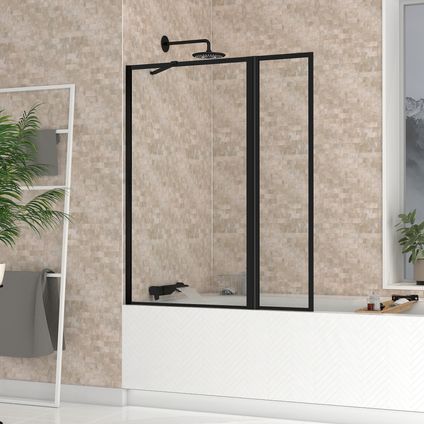 Aurlane Badwand met Draaibaar Paneel 70+30x130cm - Matzwarte Afwerking - DARK EDGE PARE