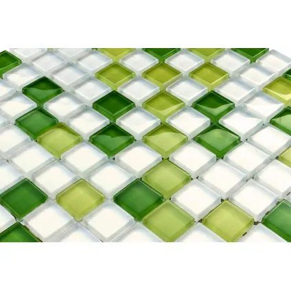 Feuille de mosaïque sur filet Ilcom Apple marshmallow 30 x 30cm - en verre trempé pour salle de bain ou cuisine 4