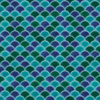 Ilcom mozaïekplaat Blue Wave op gaas 28.5 x 29.0 cm - keramiek voor badkamer of keuken 6
