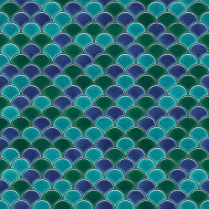 Feuille de mosaïque sur filet Ilcom Blue Wave 28.5 x 29.0 cm - en céramique pour salle de bain ou cuisine 8