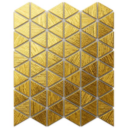 Ilcom mozaïekplaat Golden Totem op gaas 26.3 x 30.3 cm - gehard glas voor badkamer of keuken