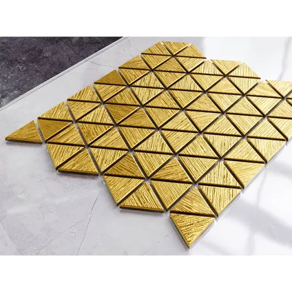 Ilcom mozaïekplaat Golden Totem op gaas 26.3 x 30.3 cm - gehard glas voor badkamer of keuken 2