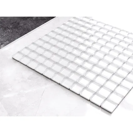 Ilcom mozaïekplaat Pole North Snow op gaas 30 x 30 cm - gehard glas voor badkamer of keuken 2