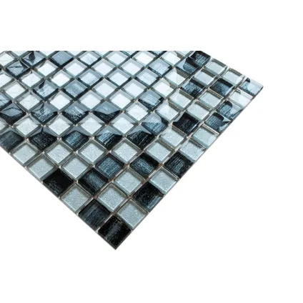 Ilcom mozaïekplaat Diamond Zebra op gaas 30 x 30 cm - gehard glas voor badkamer of keuken 3