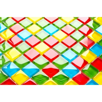 Ilcom mozaïekplaat Legoland op gaas 30 x 30 cm - gehard glas voor badkamer of keuken 4