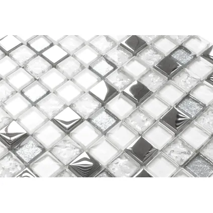 Ilcom mozaïekplaat Freezing Rain op gaas 30 x 30 cm - gehard glas voor badkamer of keuken 3