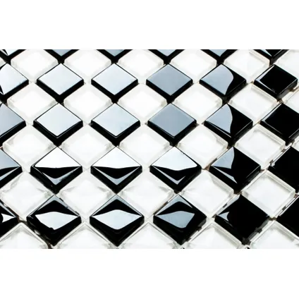 Ilcom mozaïekplaat Check Mate op gaas 30 x 30 cm - gehard glas voor badkamer of keuken 3