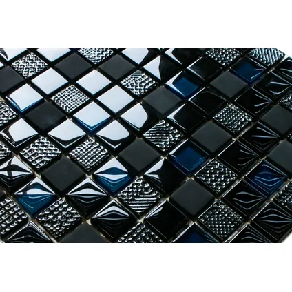 Feuille de mosaïque sur filet Ilcom Inter 30 x 30cm - en verre trempé pour salle de bain ou cuisine 4