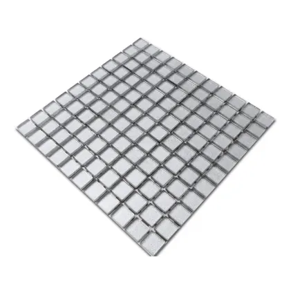 Ilcom mozaïekplaat Silver Sparks op gaas 30 x 30 cm - gehard glas voor badkamer of keuken 3