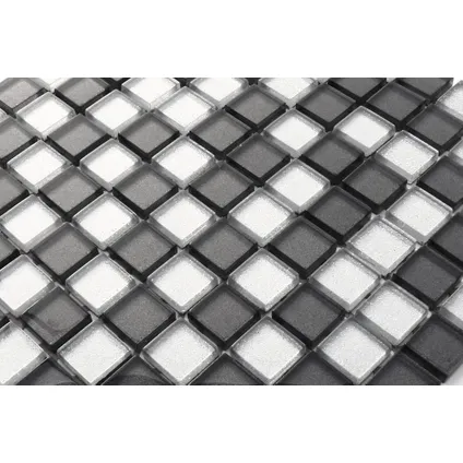 Feuille de mosaïque sur filet Ilcom Graphite Diamond 30 x 30cm - en verre trempé pour salle de bain ou cuisine 3