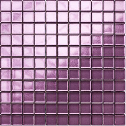 Feuille de mosaïque sur filet Ilcom Pink Agata 30 x 30cm - en verre trempé pour salle de bain ou cuisine