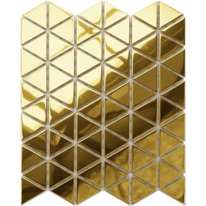 Feuille de mosaïque sur filet Ilcom Golden Mirror 26.3 x 30.3 cm - en verre trempé pour salle de bain ou cuisine