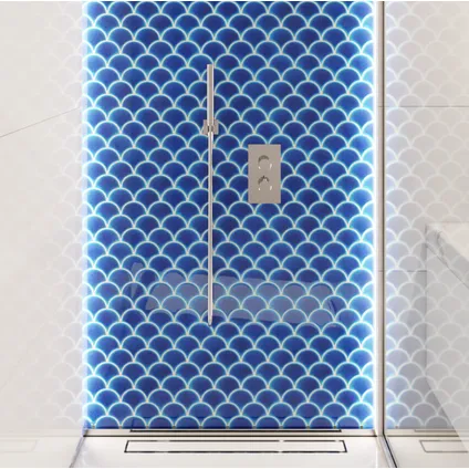 Feuille de mosaïque sur filet Ilcom Blue Sky 28.5 x 29.0 cm - en céramique pour salle de bain ou cuisine 6