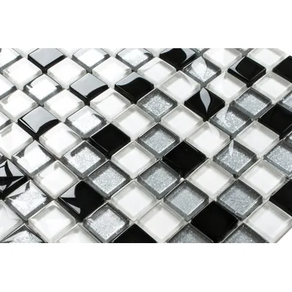 Feuille de mosaïque sur filet Ilcom Moonwalk 30 x 30cm - en verre trempé pour salle de bain ou cuisine 3