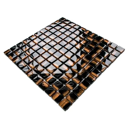 Feuille de mosaïque sur filet Ilcom Copper Moon 30 x 30cm - en verre trempé pour salle de bain ou cuisine 3