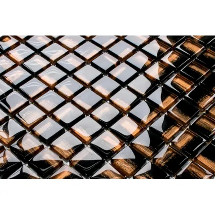 Feuille de mosaïque sur filet Ilcom Copper Moon 30 x 30cm - en verre trempé pour salle de bain ou cuisine 4
