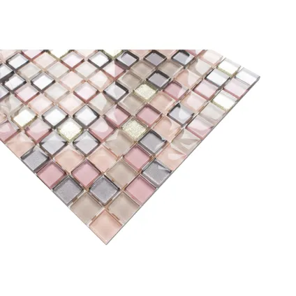 Ilcom mozaïekplaat Flamingo op gaas 30 x 30 cm - gehard glas voor badkamer of keuken 4