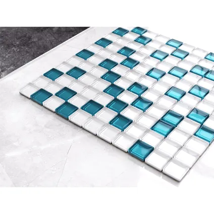 Ilcom mozaïekplaat Laguna op gaas 30 x 30 cm - gehard glas voor badkamer of keuken 2
