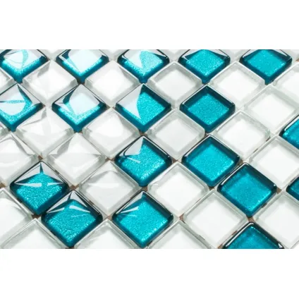 Ilcom mozaïekplaat Laguna op gaas 30 x 30 cm - gehard glas voor badkamer of keuken 4