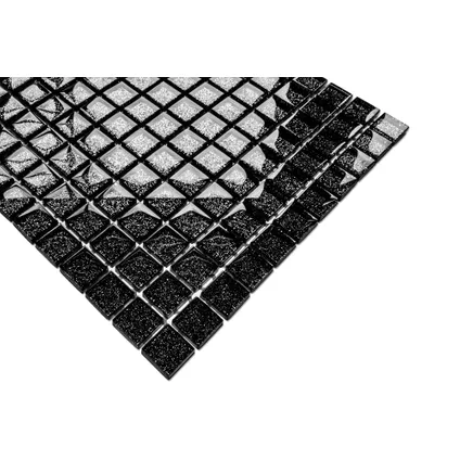 Ilcom mozaïekplaat Black Galaxy op gaas 30 x 30 cm - gehard glas voor badkamer of keuken 3