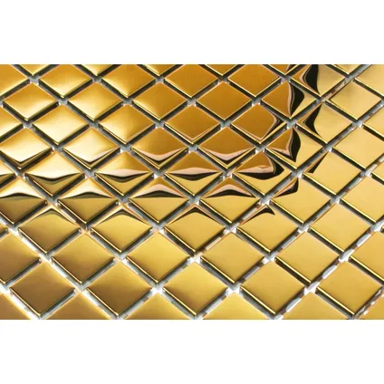 Feuille de mosaïque sur filet Ilcom Pure Gold 30 x 30cm - en verre trempé pour salle de bain ou cuisine 3