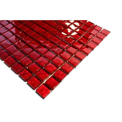 Ilcom mozaïekplaat Red Coral op gaas 30 x 30 cm - gehard glas voor badkamer of keuken 3