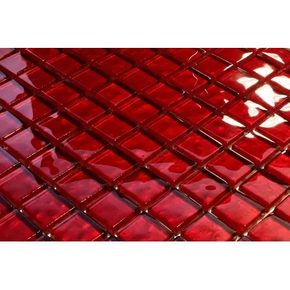 Ilcom mozaïekplaat Red Coral op gaas 30 x 30 cm - gehard glas voor badkamer of keuken 4