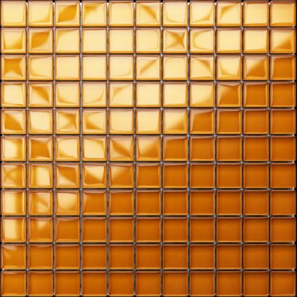 Feuille de mosaïque sur filet Ilcom Caramel 30 x 30cm - en verre trempé pour salle de bain ou cuisine