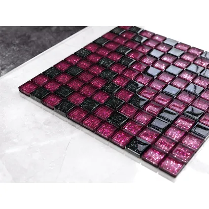 Ilcom mozaïekplaat Purple Sunset op gaas 30 x 30 cm - gehard glas voor badkamer of keuken 2