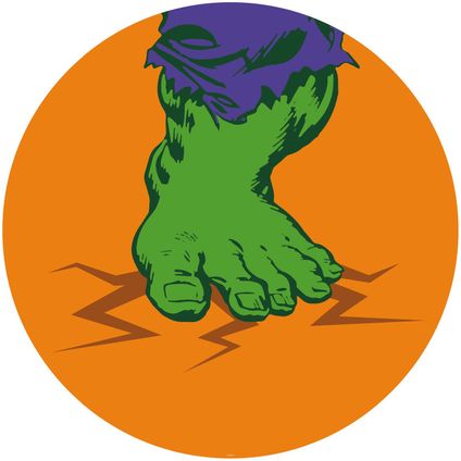 Sanders & Sanders zelfklevende behangcirkel The Avengers Hulk oranje, groen en paars