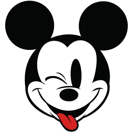 Disney muursticker Mickey Mouse zwart wit en rood - 128 x 128 cm - 612733