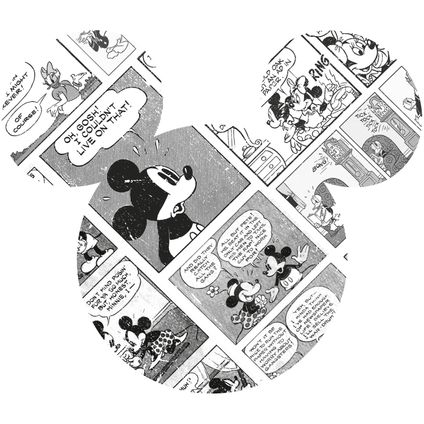 Disney muursticker Mickey Mouse zwart wit - 127 x 127 cm - 612711