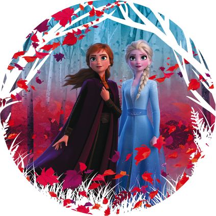Disney zelfklevende behangcirkel Frozen 2 'De Winter Komt' rood, blauw en paars