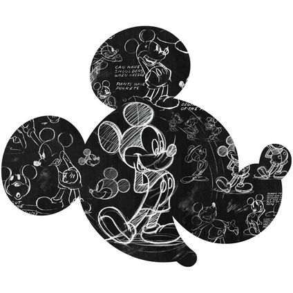 Disney muursticker Mickey Mouse zwart wit - 127 x 127 cm - 612712