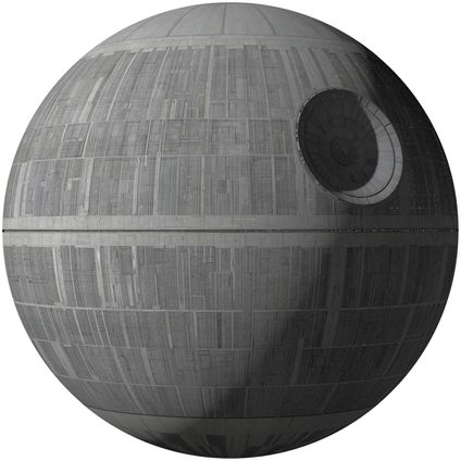 Disney zelfklevende behangcirkel Star Wars Death Star XXL donkergrijs - Ø 127 cm