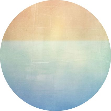 Sanders & Sanders papier peint panoramique rond adhésif équilibre bleu et beige - Ø 125 cm - 611740