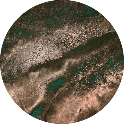 Sanders & Sanders papier peint panoramique rond adhésif cuivre marron et vert - Ø 125 cm - 611766