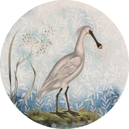 Sanders & Sanders papier peint panoramique rond adhésif oiseau bleu et gris - Ø 125 cm - 611803