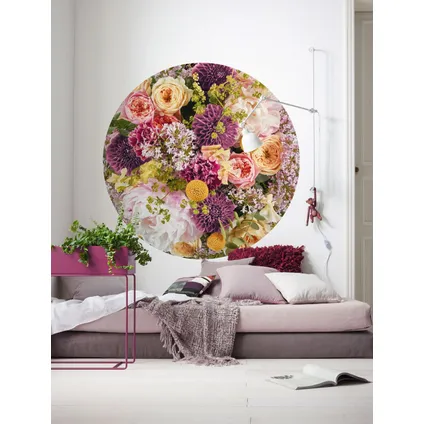 Sanders & Sanders papier peint panoramique rond adhésif fleurs multicolore - Ø 125 cm - 611806 2