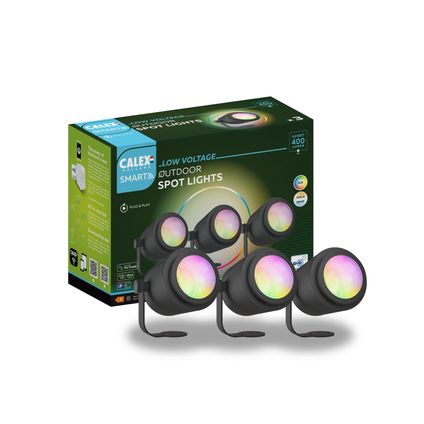 Calex Smart Outdoor 24v - Slimme Grondspots - Set 6 - RGB en Warm Wit