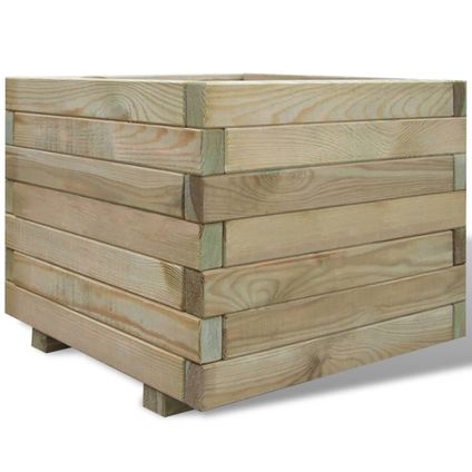 vidaXL - Hout - Plantenbak verhoogd vierkant 50x50x40 cm hout - TLS41659