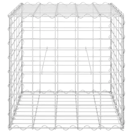 The Living Store - Acier - Lit surélevé cube à gabion Fil d'acier 50x50x50 cm - TLS145650 3