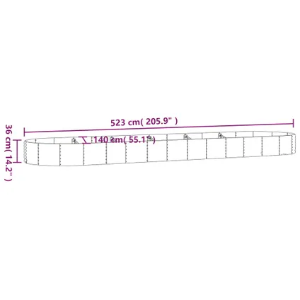 vidaXL - Staal - Plantenbak 523x140x36 cm gepoedercoat staal - TLS319046 6