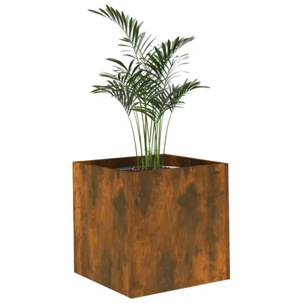 vidaXL - Bewerkt hout - Plantenbak 40x40x40 cm bewerkt hout gerookt - TLS820499 5
