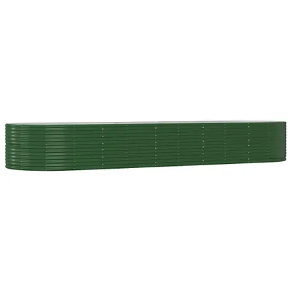 vidaXL - Staal - Plantenbak 447x140x68 cm gepoedercoat staal groen - TLS319108 2