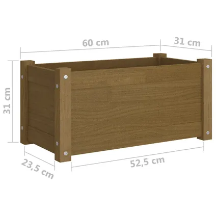 vidaXL - Hout - Plantenbak 60x31x31 cm massief grenenhout honingbruin - TLS810710 8