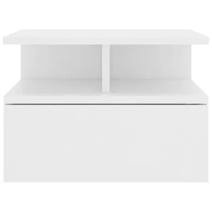 The Living Store - Bois d'ingénierie - Tables de chevet flottantes 2 pcs Blanc - TLS800406 4