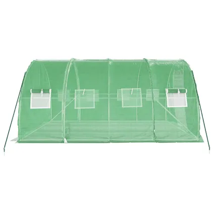 vidaXL - Polyetheen - Tuinkas met stalen frame 12 m² 4x3x2 m groen - TLS318803 5