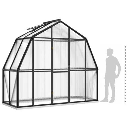 The Living Store - Aluminium - Serre avec cadre de base anthracite 3,3 m² - TLS317824 6